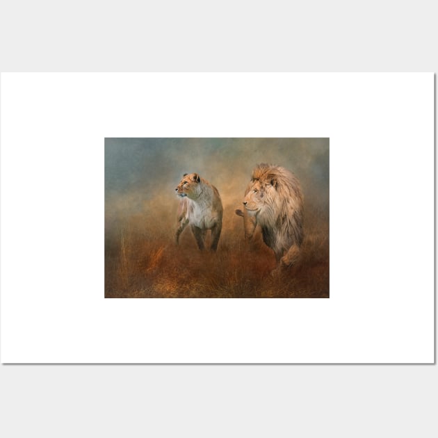 Savanna Lions Wall Art by Tarrby